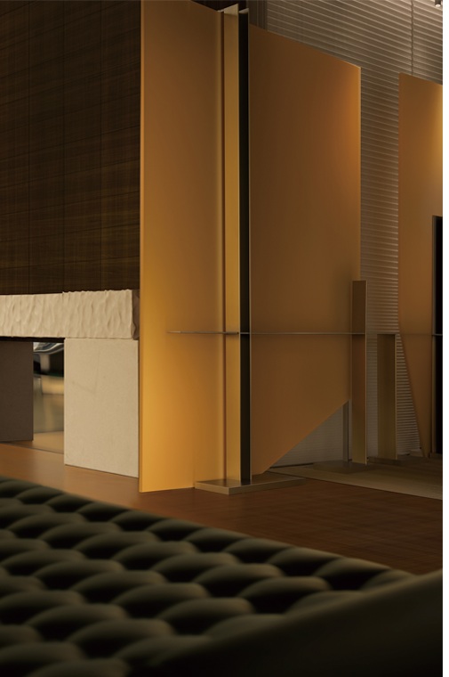Warm crystal resin wall detail