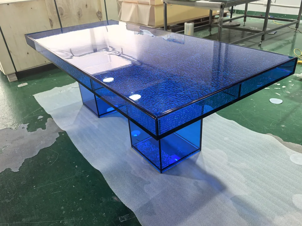 Backlit bar counter detail