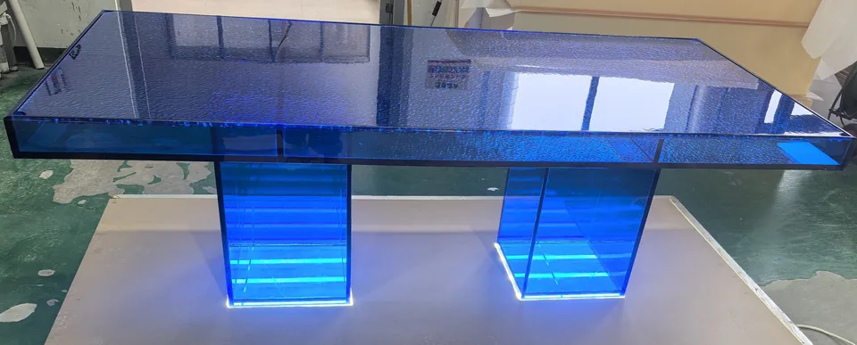 Backlit bar counter detail